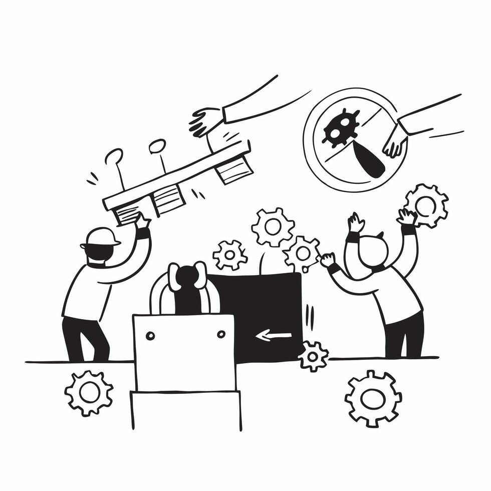 Reducing Workplace Clutter concept as A team initiative focuses on reducing workplace clutter to improve focus and productivity in Photo Stock Concept Clear vector