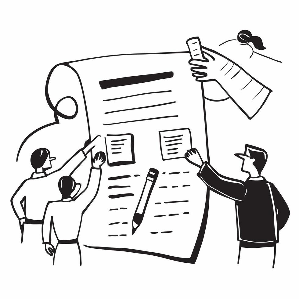 Privacy Policy Review concept as Legal experts reviewing and updating privacy policies to enhance corporate data governance and compliance in Photo Stock Concept Clear vector