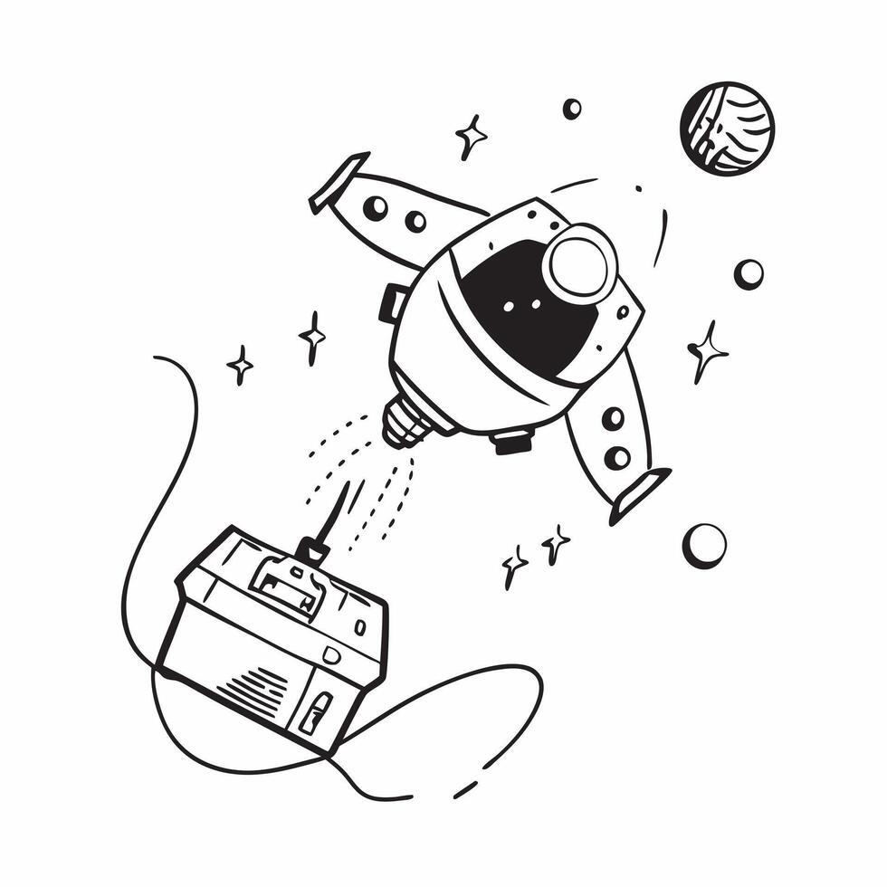 Planetary Exploration Drones concept as Innovative drones being developed for planetary exploration to navigate and study other celestial bodies in Photo Stock Concept Clear vector