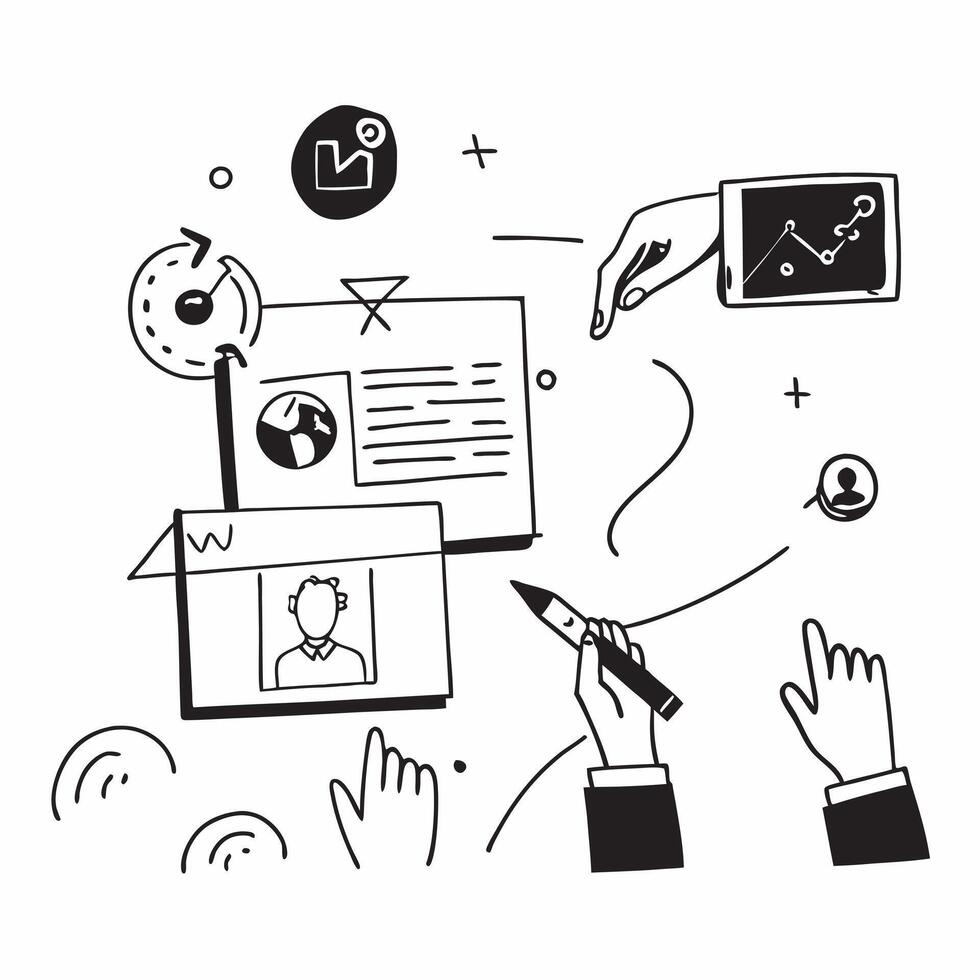 Personalization Strategies concept as Strategists developing personalization techniques to tailor experiences to individual customer preferences in Photo Stock Concept Clear Set 2 vector