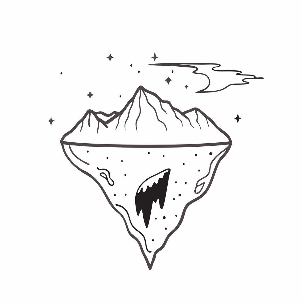 Peaks Under Starry Skies concept as Snow capped mountains under starry skies create a breathtaking nocturnal landscape where snow meets the cosmos in Photo Stock Concept Clear vector