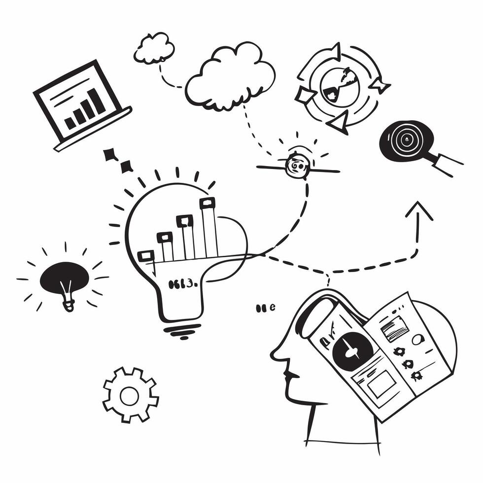 Overhead view of a corporate setting with AI solutions and tech overlay symbolizing AI driven business innovation in double exposure with copy space concept as An overhead view of Clear vector