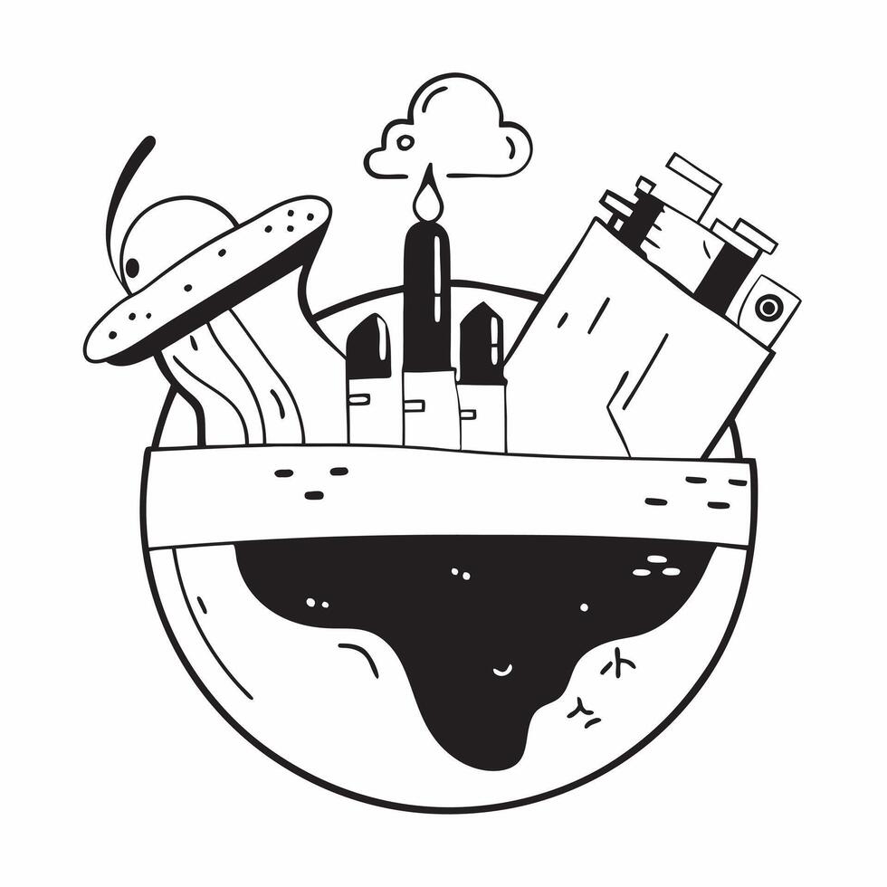 Overhead view of a city with water efficient systems and green rooftops symbolizing sustainable water management in double exposure with copy space concept as An overhead view of Clear vector