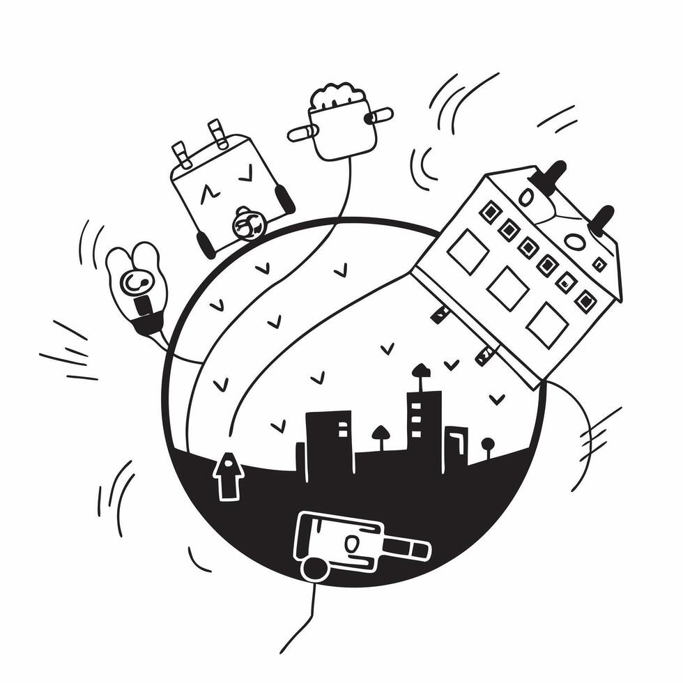 Overhead view of a city with urban farming and electric car sharing symbolizing green urban lifestyle in double exposure with copy space concept as An overhead view of a cityscape Clear vector