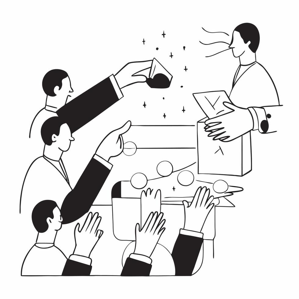 Networking for Personal Success concept as Professionals gather at a networking event designed to forge connections that boost personal and career success in Photo Stock Concept Clear vector