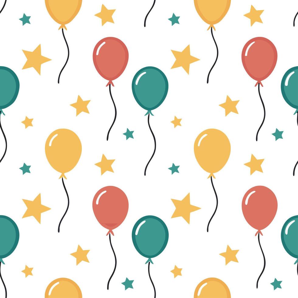 New Year balloons seamless tile pattern with colorful balloons and festive elements for celebratory decor concept as Colorful balloons and festive elements arranged seamlessly to c Clear vector