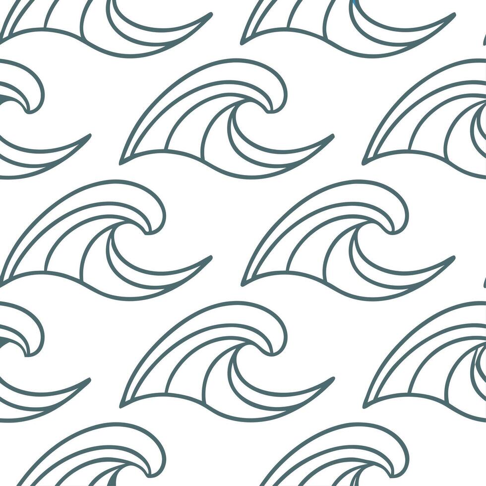 Minimalist summer waves seamless pattern with soft flowing waves and neutral tones for subtle coastal designs concept as Neutral toned summer wave pattern with soft flowing waves i Clear vector