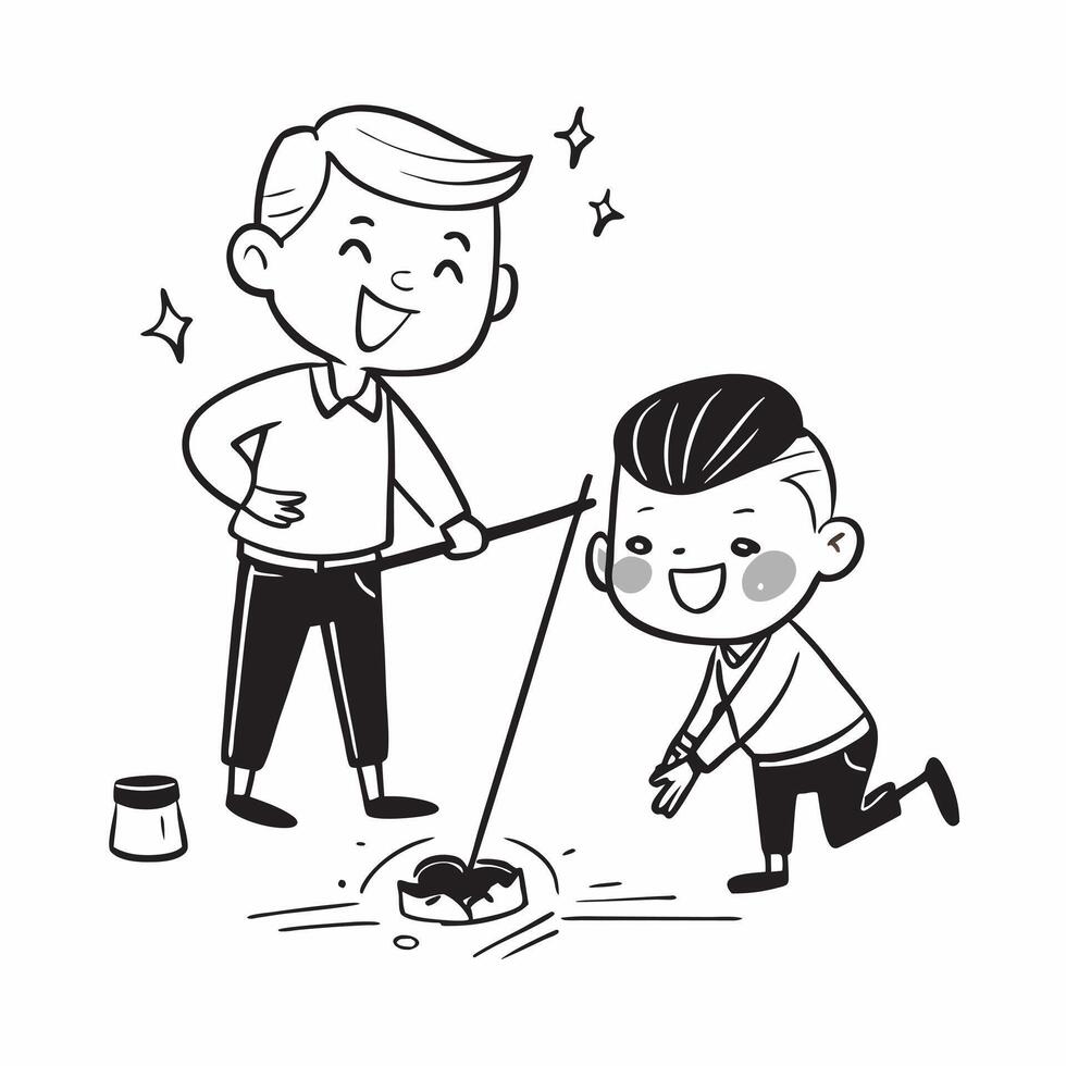 Man with muscular dystrophy fishing with his grandson concept as A man with muscular dystrophy joyfully fishing with his grandson illustrating inclusion relaxation and the joy of b Clear vector
