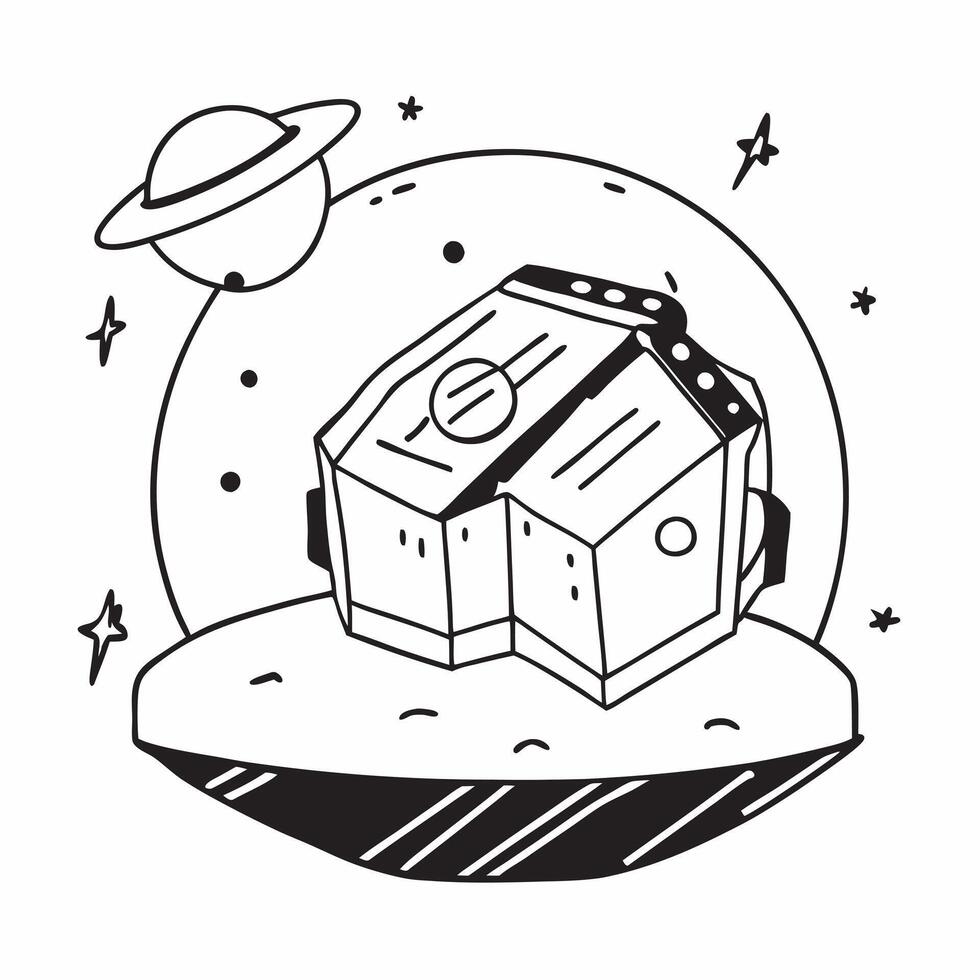 Lunar Base Construction concept as Construction of a lunar base for long term human habitation and research on the moons surface in Photo Stock Concept Clear Set 2 vector