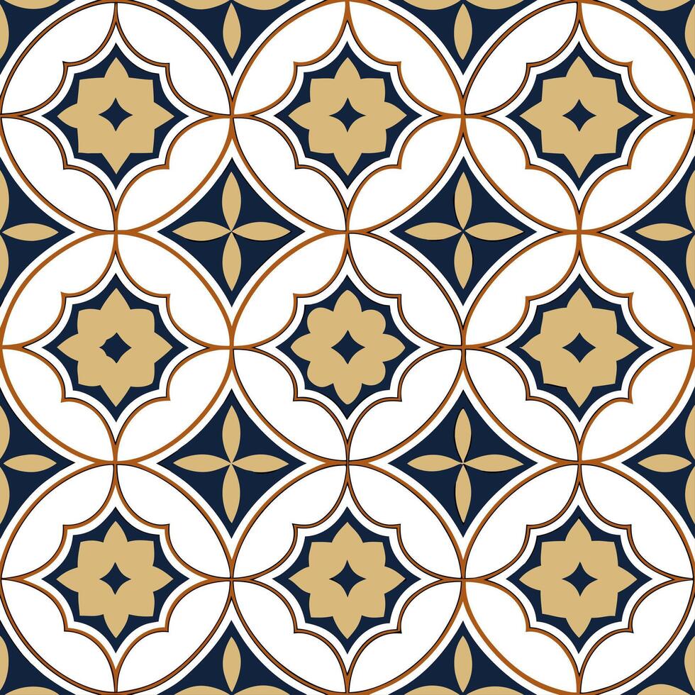 Incorporate Middle Eastern cultural patterns into seamless tile designs with intricate geometric shapes and ornate detailing concept as Focus on capturing the essence of Middle Ea Clear vector