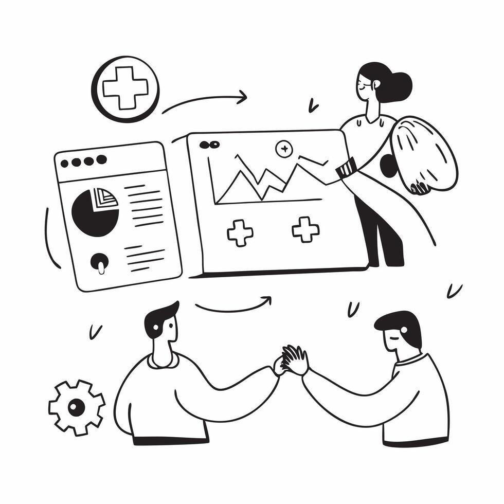 Health Data Visualization concept as Specialists using advanced ...