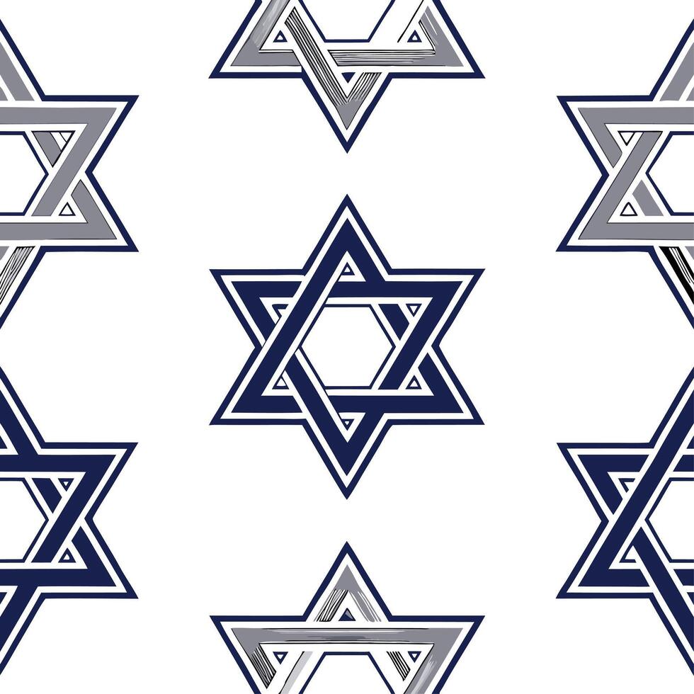 Hanukkah stars seamless pattern with silver blue and white for a cool winter themed holiday look concept as Winter inspired Hanukkah stars pattern with silver blue and white tones Clear Set 4 vector