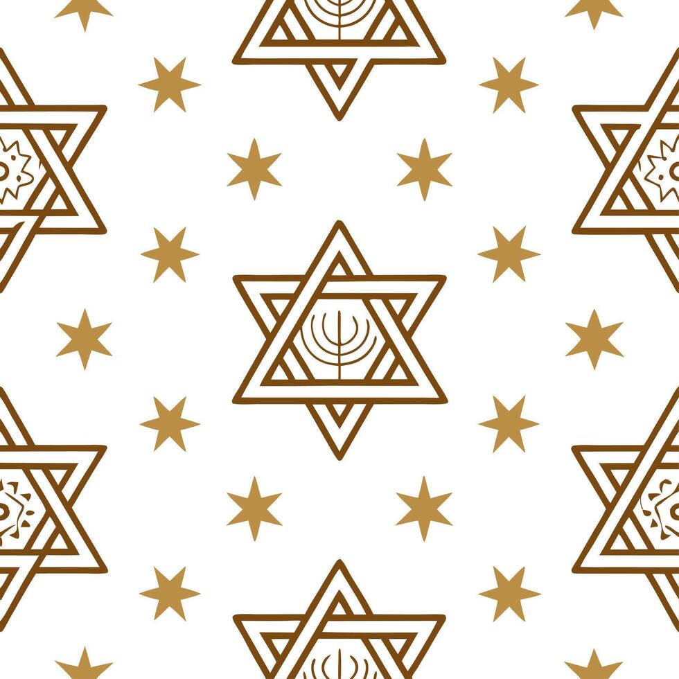 Hanukkah stars seamless pattern with gold accents and twinkling lights for a luxurious holiday feel concept as Luxurious Hanukkah stars pattern with gold accents and twinkling ligh Clear vector