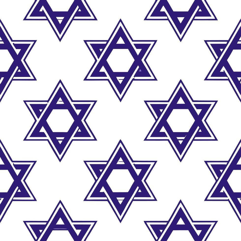 Hanukkah stars seamless pattern with deep blue and purple tones for a rich and sophisticated holiday look concept as Rich Hanukkah stars pattern with deep blue and purple tones for Clear vector