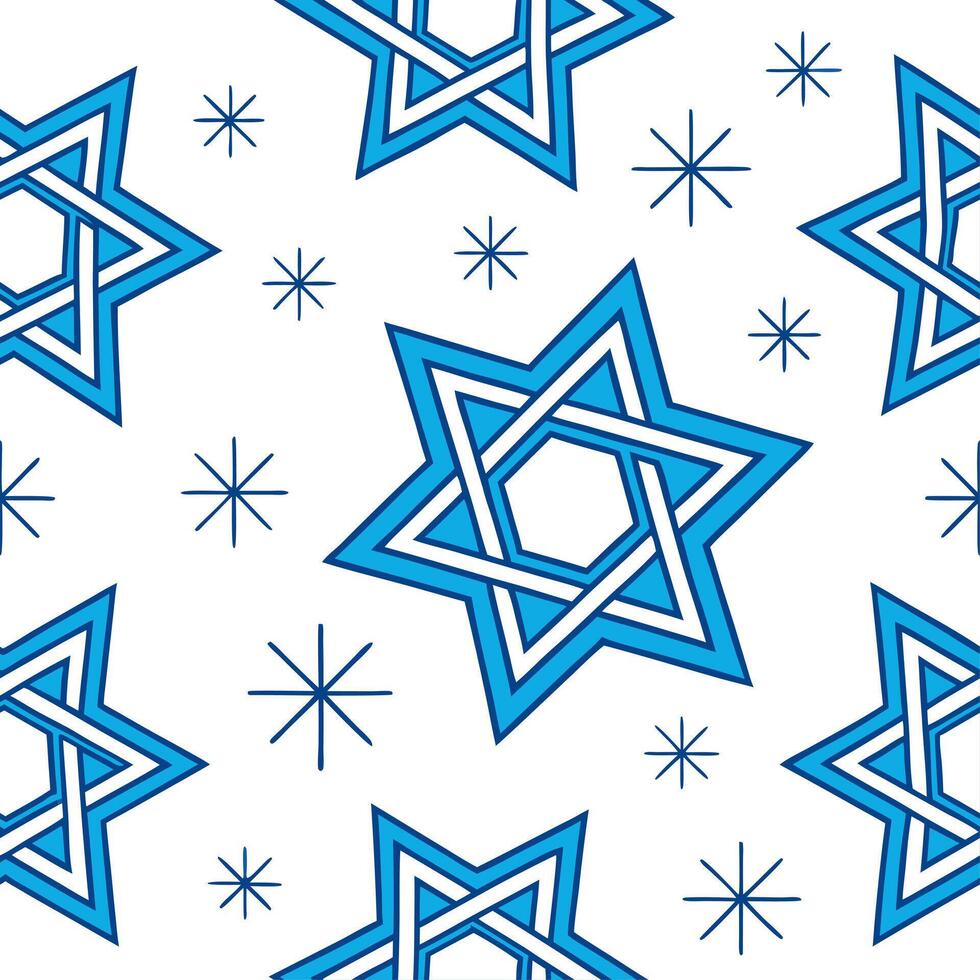 Hanukkah stars seamless pattern with bold gold and silver elements for a glamorous festive design concept as Glamorous Hanukkah stars pattern with bold gold and silver elements for Clear vector