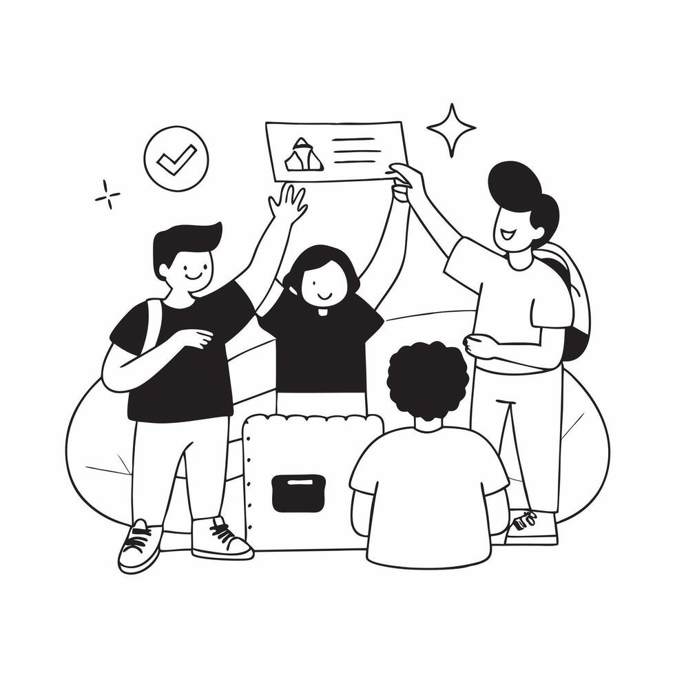 Group of friends with different disabilities enjoying a camping trip concept as A diverse group of friends with various disabilities having fun on a camping trip emphasizing friend Clear vector