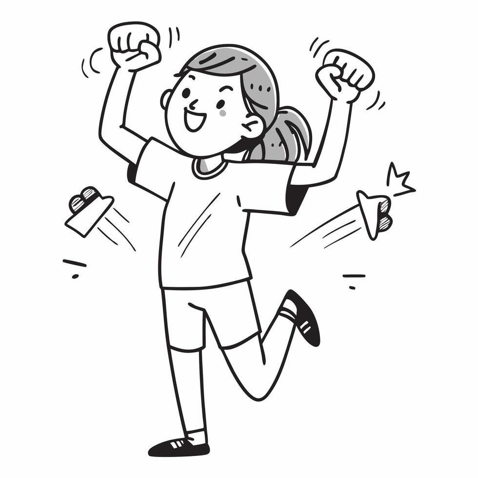 Girl with hearing impairment participating in cheerleading concept as A girl with a hearing impairment joyfully participating in cheerleading showcasing her enthusiasm inclusion an Clear vector