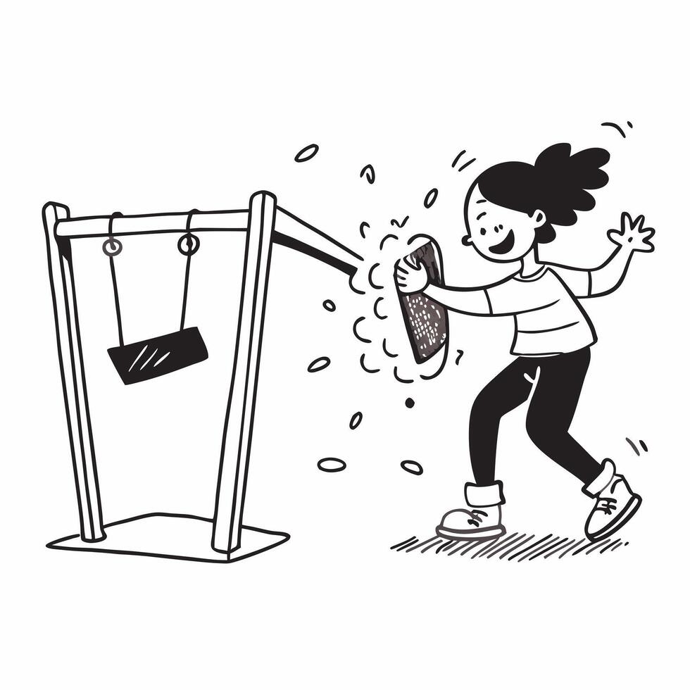 Girl with cerebral palsy enjoying a swing at the playground concept as A girl with cerebral palsy joyfully swinging at the playground highlighting the happiness and freedom of incl Clear vector