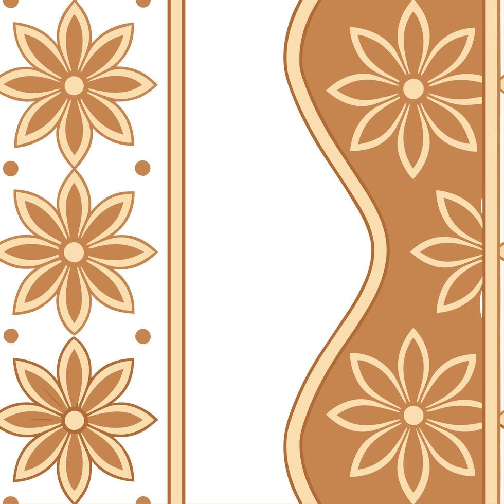 Generate seamless tile patterns with warm traditional colors accentuated with minimal graphic motifs and white space separation concept as Warm traditional colors paired with minim Clear vector