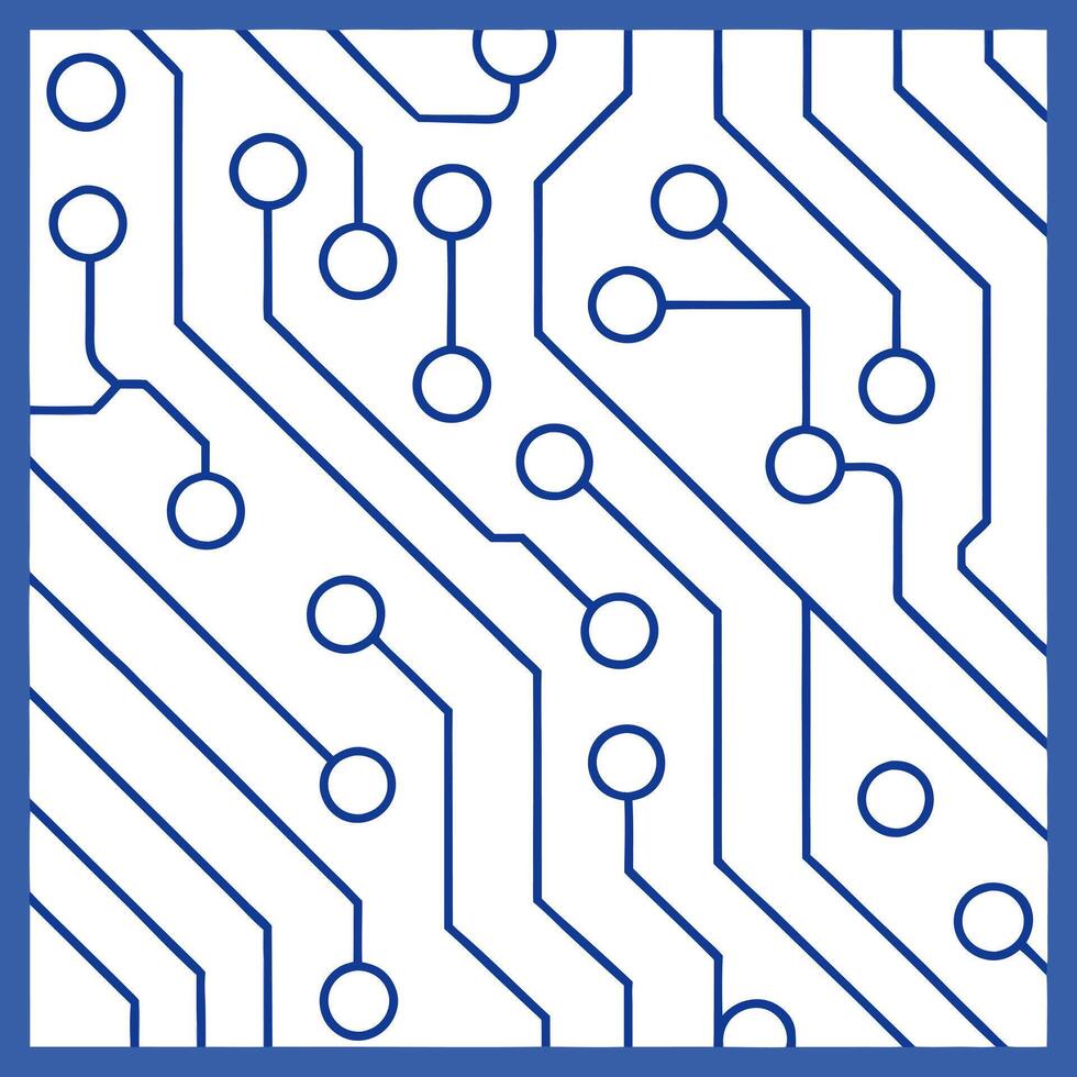Generate seamless tile patterns with techno lines interwoven with digital circuits and isolated white balance for a modern tech look concept as Interwoven digital circuits and tech Clear vector