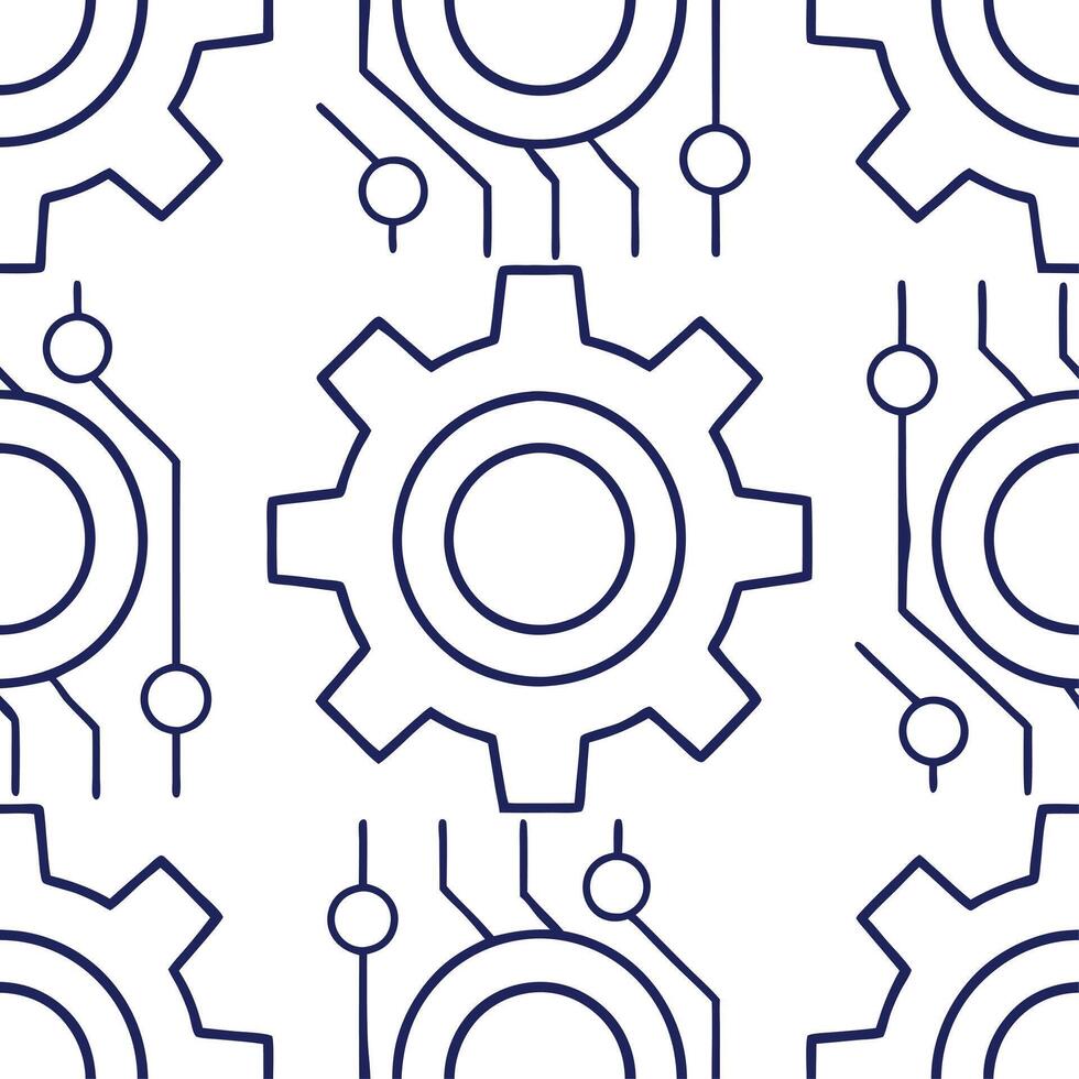Generate seamless tile patterns using techno lines integrated with digital schematics and isolated white balance for a sleek tech design concept as Digital schematics merge with te Clear vector