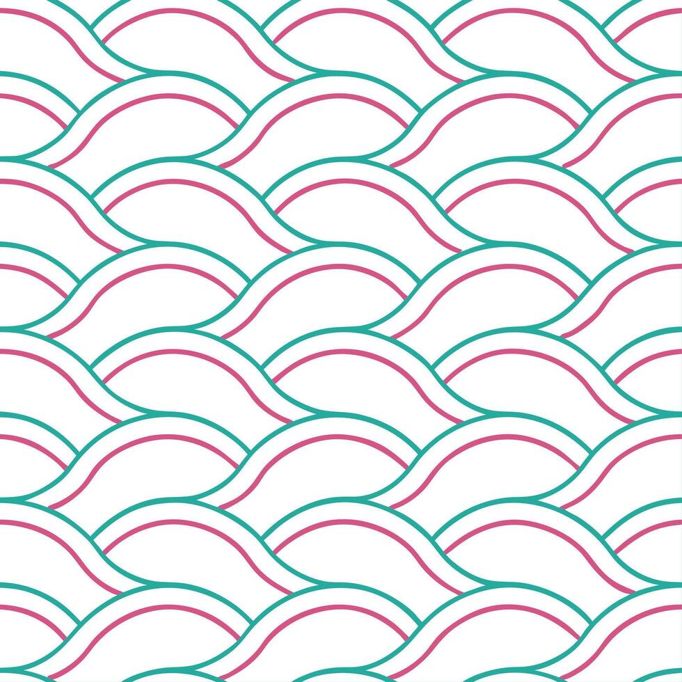 Generate repeating fluid wave arcs with subtle neon glows against an open white backdrop for cutting edge tile design concept as Fluid arcs curve gently with neon glows surrounded Clear vector