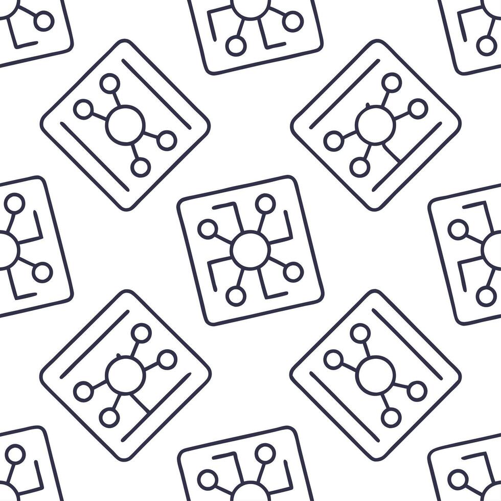 Generate geometric circuit boards with soft neon glows on seamless tile isolating white zones for dynamic contrast concept as Elevate high tech aesthetics with refined lines and co Clear vector
