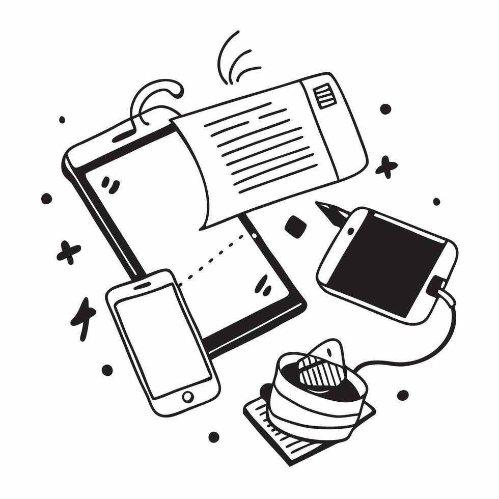 Flat lay of a smartphone and a coffee mug with a notebook symbolizing mobile work in double exposure with copy space concept as A flat lay of a smartphone and a coffee mug intertw Clear vector