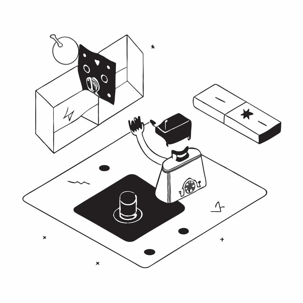 flat icon Virtual Reality Gaming concept as A person immerses in a virtual reality game experiencing futuristic gameplay in an interactive environmentSimple flat illustration in i Clear vector
