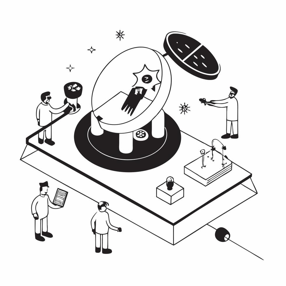 flat icon Synthetic Biology in Biotech concept as Scientists use synthetic biology to engineer microorganisms for pharmaceutical and agricultural applicationsSimple flat illustrat Clear vector