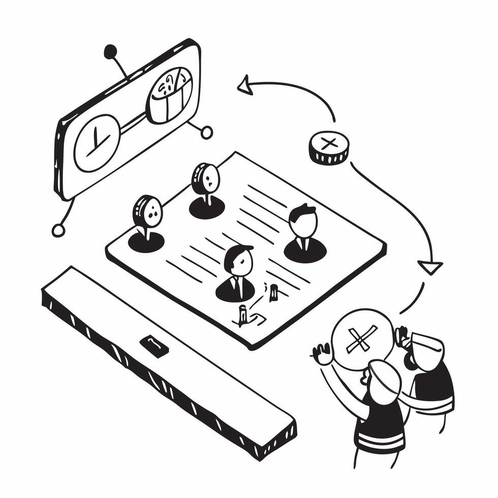 flat icon Mismanaged Team Meetings concept as Team meetings frequently run off topic or excessively long leading to frustration and lost productivitySimple flat illustration in is Clear vector