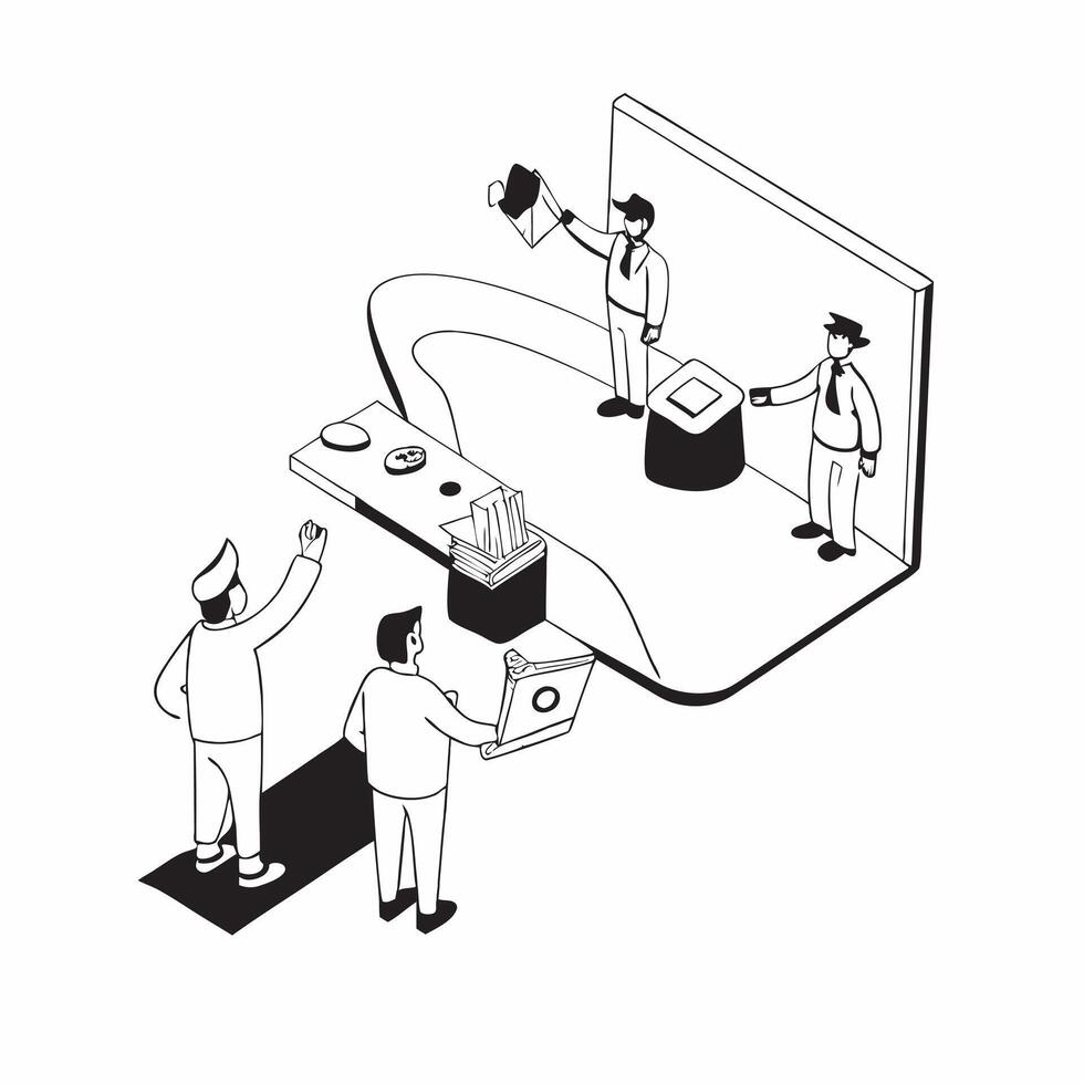 flat icon Biotech Startup Pitching Investors concept as Entrepreneurs pitch their innovative biotech startup to potential investors in a modern office settingSimple flat illustrat Clear vector