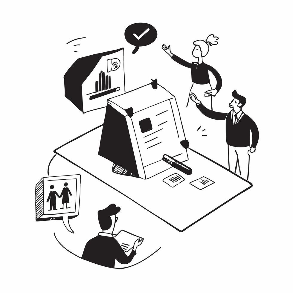 flat icon Career Development Workshop concept as Professionals participate in a workshop focused on career development and skill enhancementSimple flat illustration in isometric s Clear vector