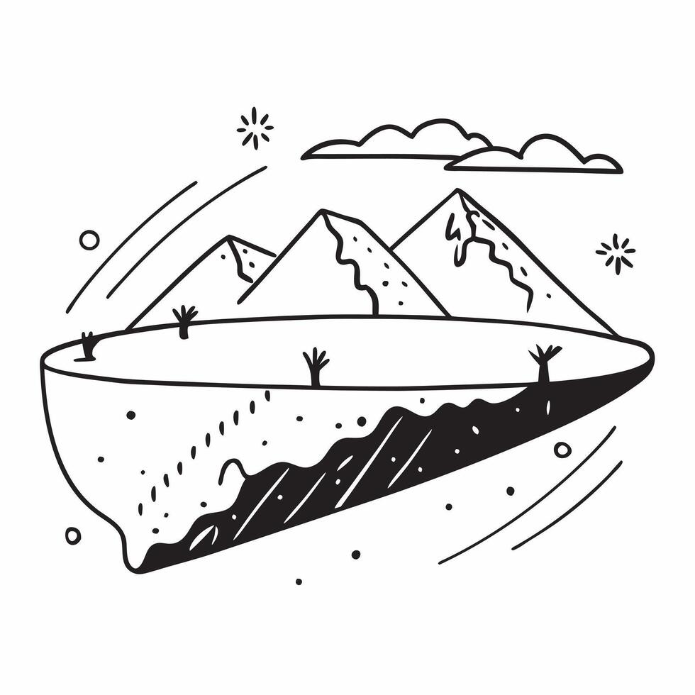 flat design backdrop Winter Wonderland on High concept as A panoramic view of snow capped mountains stretching into the horizon embodying a winter wonderland flat illustration in Clear Set 2 vector