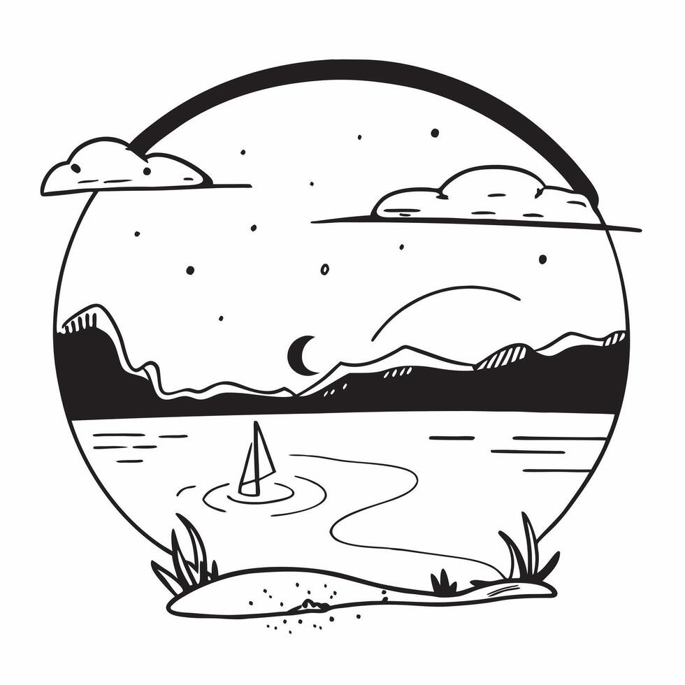 flat design backdrop Misty Morning Golf Course concept as Golfers start their game in a landscape veiled by early mist offering a quiet challenge flat illustration in Clear vector