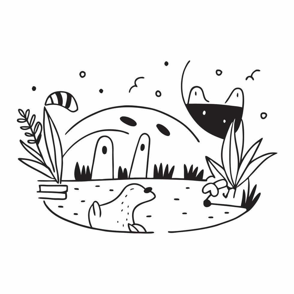 flat design backdrop Exotic Wildlife in Rainforest concept as Exotic wildlife thrives in the dense undergrowth of the tropical rainforest a testament to natures resilience flat il Clear Set 2 vector