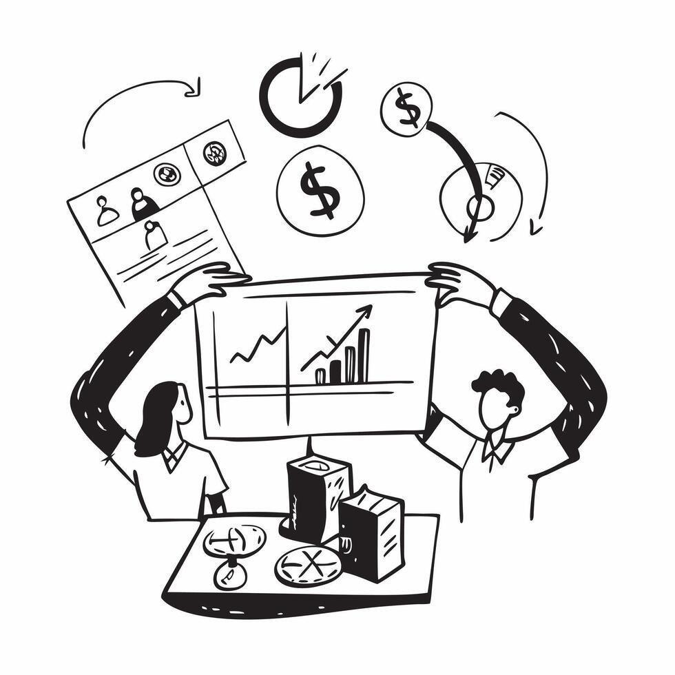 Financial Planning Seminar concept as Individuals attend a financial planning seminar to learn how to manage finances and set long term financial goals in Photo Stock Concept Clear vector