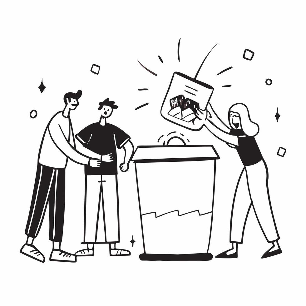 Family using a compost bin in their backyard garden concept as A family using a compost bin in their backyard garden emphasizing waste reduction sustainability and the benefits of Clear vector