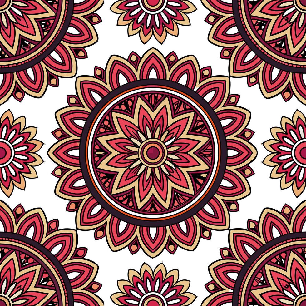 Ethnic patterns seamless design with intricate details and rich colors for a luxurious cultural aesthetic concept as Intricate ethnic patterns with rich deep colors for a luxurious Clear vector