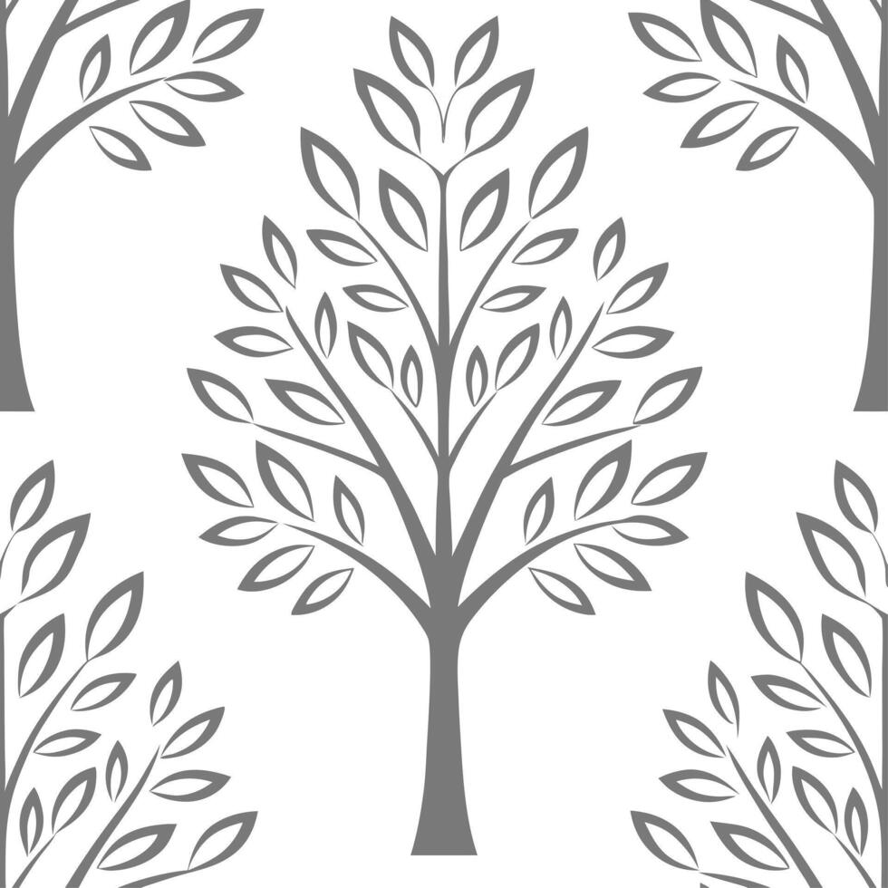 Elegant winter trees seamless tile pattern with frosted branches and silver leaves for sophisticated decor concept as Frosted branches and silver leaves arranged seamlessly to crea Clear vector