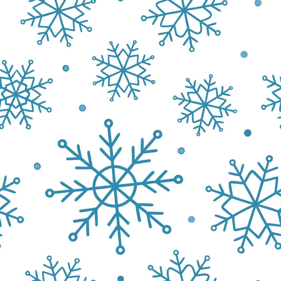 Elegant winter snow seamless pattern with delicate snowflakes and soft blue tones for a refined seasonal design concept as Refined winter snow pattern with delicate snowflakes and Clear vector