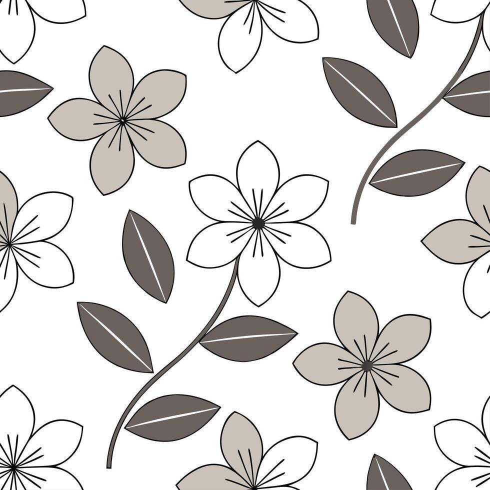 Elegant summer flowers seamless pattern with soft petals and muted tones for sophisticated floral designs concept as Elegant summer flower pattern with soft petals and muted tones Clear vector