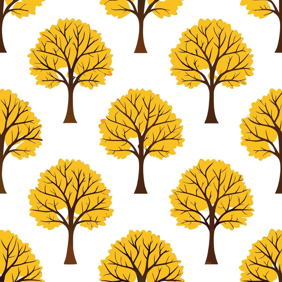 Elegant autumn trees seamless tile pattern with birch and cherry trees for sophisticated fall decor concept as Elegant birch and cherry trees arranged seamlessly for sophisticated Clear Set 2 vector