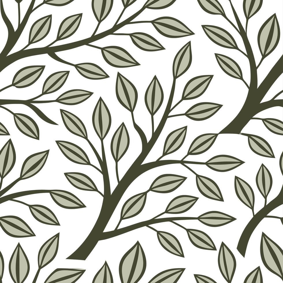 Earthy spring nature seamless pattern with botanical leaves and muted neutral tones for natural balanced decor concept as Balanced earthy spring nature pattern with botanical leave Clear Set 2 vector
