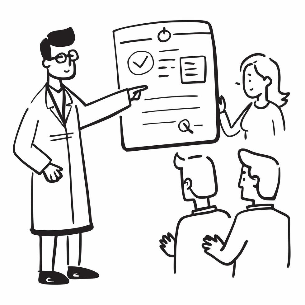 Doctor with visual impairment leading a patient care workshop concept as A doctor with visual impairment confidently leading a patient care workshop illustrating expertise inclusio Clear Set 3 vector