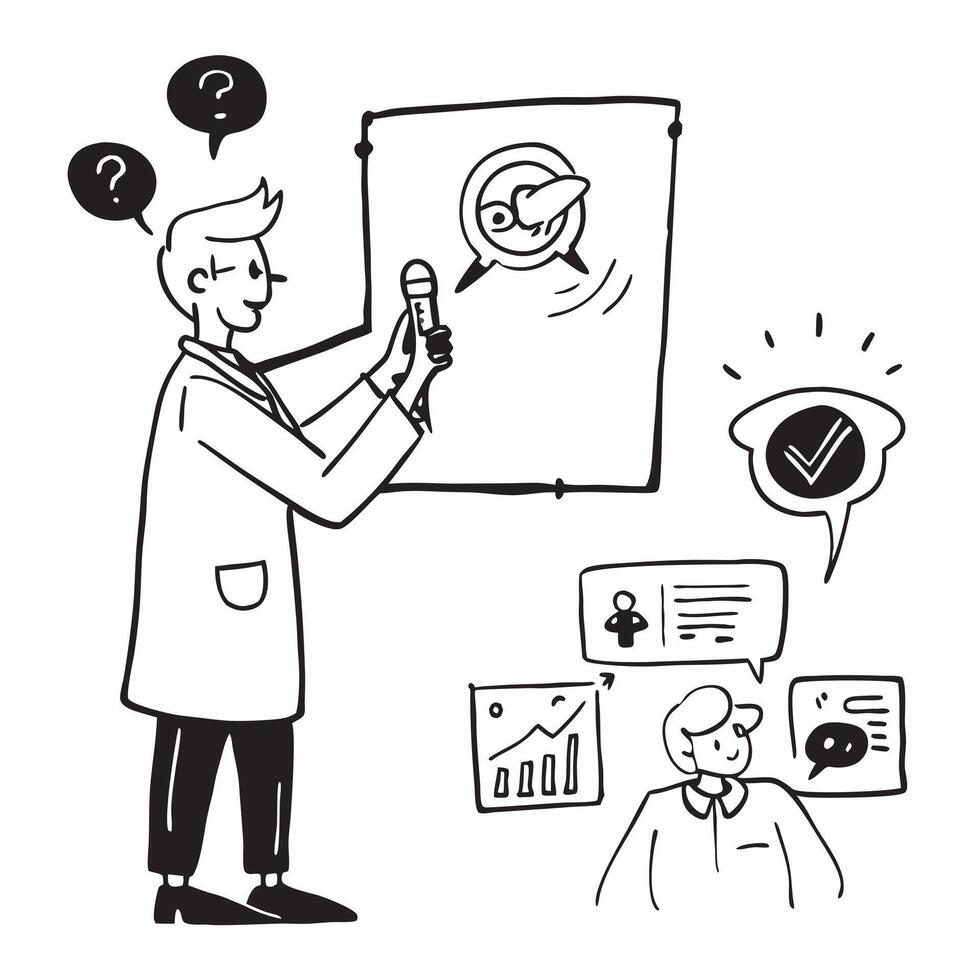 Doctor with autism leading a patient safety workshop concept as A doctor with autism confidently leading a patient safety workshop highlighting expertise inclusion and the importan Clear vector