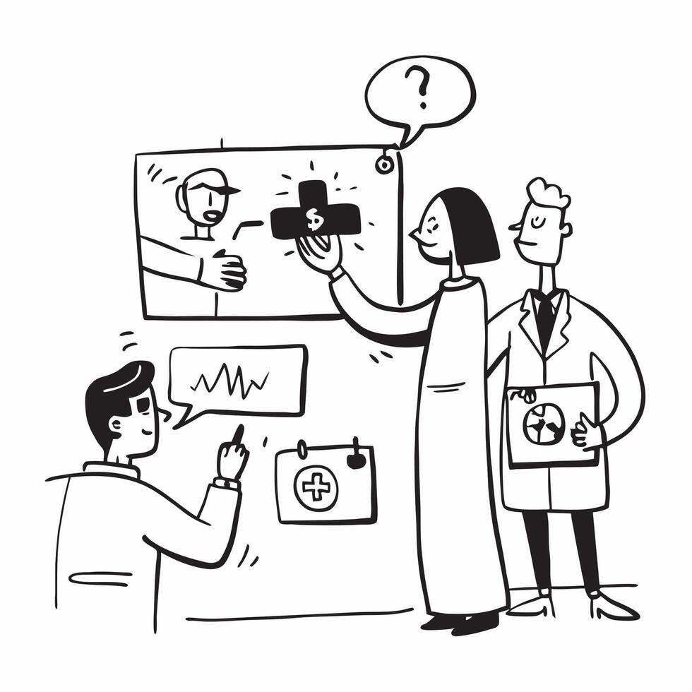 Doctor with autism presenting research findings to colleagues concept as A doctor with autism confidently presenting research findings to colleagues showcasing expertise inclusion Clear vector