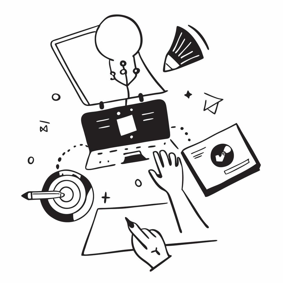 Digital Skills Upgrade concept as Professionals upgrade their digital skills through online courses to stay relevant in the rapidly evolving job market in Photo Stock Concept Clear vector