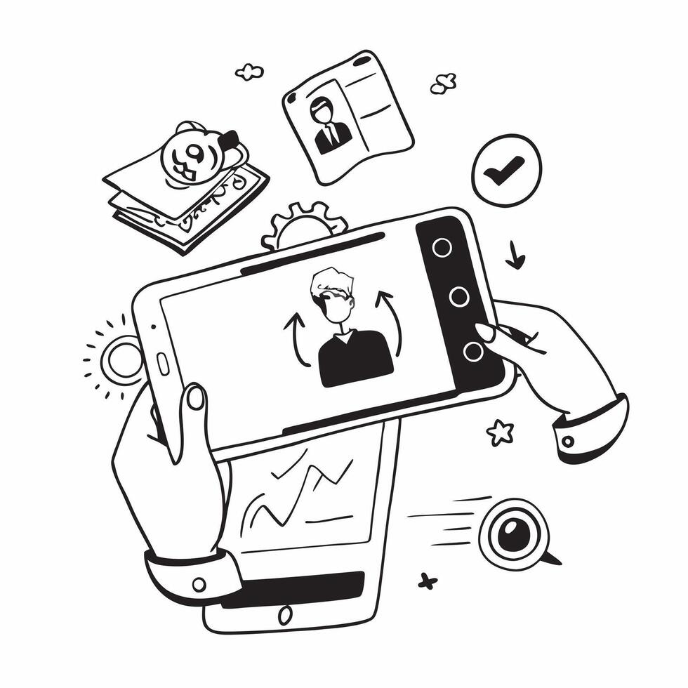 Digital Mental Health Services concept as Mental health professionals use digital platforms to provide counseling and support to patients remotely in Photo Stock Concept Clear vector