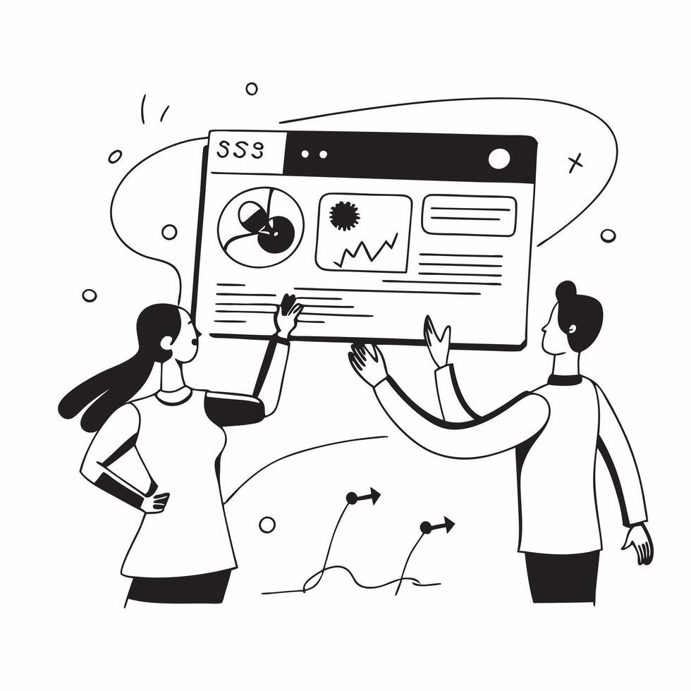 Digital Health Data Analytics concept as Health professionals analyze digital health data to enhance patient care and treatment outcomes in Photo Stock Concept Clear vector